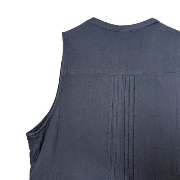 NEW Quince 100% Cotton Gauze Sleeveless Indigo Women’s Swing Mini Dress Sz S - Picture 14 of 15